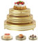 DYUEE Cake Stand Set of 3 Round Metal Cake Stand 12/10/8 Inch Gold Cake Stands for Dessert Table Display Cupcake Stands Dessert Stands Pastry Candy Display Plate for Wedding Event Birthday Party