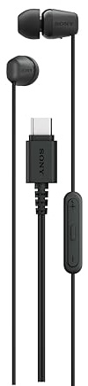 Sony IER-EX15C USB-C Plug, Wired in-Ear Headphones for iPhone and Android Phones, with Built-in Multi-Function Button, Volume and Mic Control, Supports USB Audio Class 1.0 Devices, Black