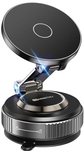 Magnetic Phone Holder for Car 2026 Heavy Duty Model 360° Adjustable Vacuum Suction Car Magsafe Phone Mount Cell Phone Holders for Your Car for iPhone 16 Pro Max 15 14 13 12 Plus (Metal Stand Rotor)