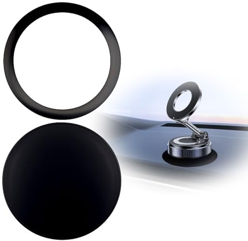 BosuLai 2 Piezas Discos Adhesivos Salpicadero 85mm, Almohadillas Adhesivas de Doble Cara Extrafuertes, Discos de Montaje para Salpicadero Coche, Compatibles con Soportes Teléfono Dash CAM GPS (Negro)