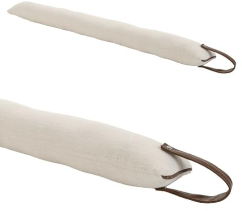 Burlete Cortaviento para Puerta 89x12cm – Tope Bajo Puerta Aislante Térmico y Acústico, Protector contra Frío, Polvo y Viento – Poliéster – Colores Gris, Natural y Topo (Natural, 89x12cm)
