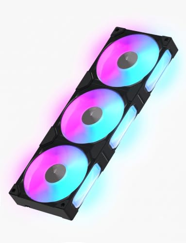 EZDIY-FAB MONOFLOW 360mm ARGB PWM Case Fan, Single-Frame, 28mm Thick, Black | Single-Frame Design, Less Cable Clutter, All-in-One Fan, High Static Pressure, Smooth ARGB Lighting, All-White PC Builds