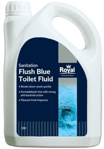 Royal Leisure Flush Blue Toilet Fluid, Double Concentrate, 1L, Fresh Scent, for Cassette & Portable Toilets