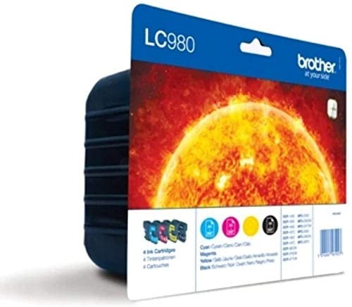 Original Tinte Brother LC980VALBP Pack Farbe und Schwarz für DCP-145 C/ DCP-165 C/ DCP-195 C/ MFC-250