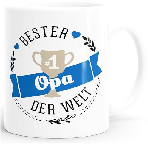 Kaffee-Tasse bester Opa der Welt Geschenk für Opa MoonWorks® weiß unisize