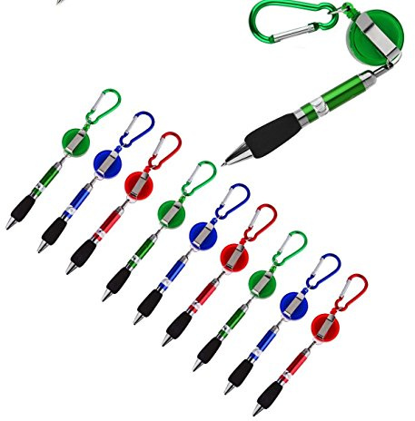 geo-versand Kugelschreiber mit Zip - Karabiner - zum befestigen -umhängen aufhängen - Stift halterung, Bedinung, Kellner, Geocaching Kugelschreiber lanyard schlüsselband befstigung (10)