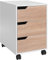 HOMCOM 3 Drawer Mobile File Cabinet, Vertical Filing Cabinet with Wheels for Home Office, Oak