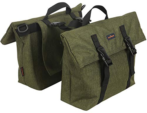 TOURBON Sacoche Double en Nylon pour vélo - Sac de siège arrière de Moto