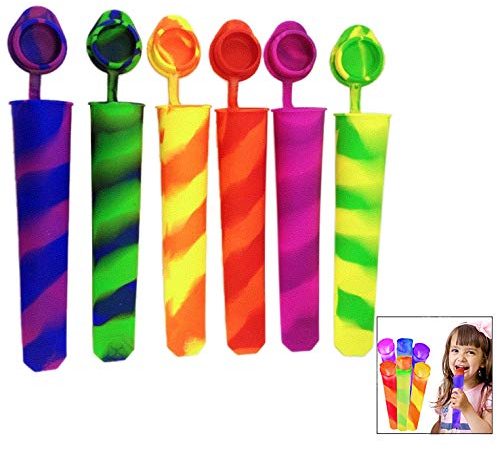Iwobi 6 Moule à Popsicle, Moulle A Glace, Ice Pop Mold Popsicle, Moules à Glace Silicone Popsicle Mold Idéal Pour Enfants Et Adultes