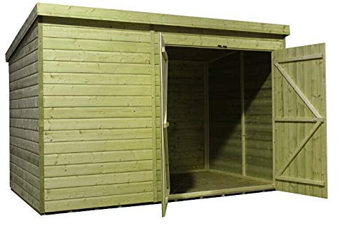 Empire 4500 Pent Garden Shed 10X4 SHIPLAP PRESSURE TREATED T&G DOUBLE DOOR RIGHT