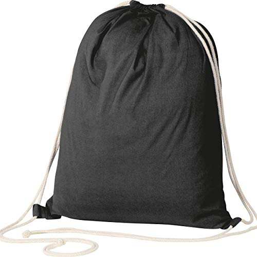 Gymbag / Sportbeutel / Turnbeutel aus Baumwolle / Farbe: schwarz