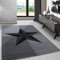 Carpetsale24 Teppich Wohnzimmer Karo Sternmuster Grau Meliert 120 x 170 cm - Kurzflor Teppich Schlafzimmer Pflegeleicht und Extra Weich