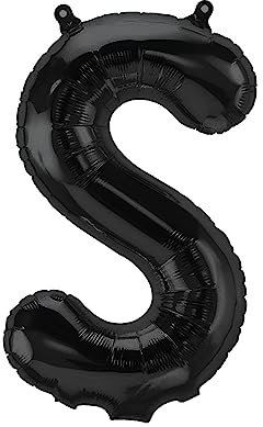 Folienballons Buchstaben Schwarz - 40/80/100 cm für Geburtstag Hochzeit Party Dekoration Happy Birthday JGA Geschenk Luftballon Abschluss Riesenballon ABI groß XXL klein Black Jungen (40 cm - S)