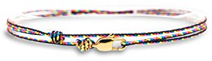 Bracelet Fin pour Hommes et Femmes avec Fermoir Mousqueton Artisanal - Bijoux de Surfeur Maritime - Bracelet Minimaliste en Tissu - 100% Étanche et Réglable (Dark Multi Or)