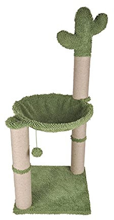 Albero per gatti Cactus con tiragraffi in iuta, amaca e giocattolo 40x40x96cm