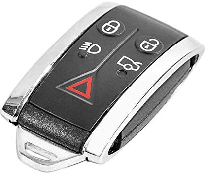 5 Button Car Remote Control Smart Keyless Fob Case Shell w/Uncut Key Blade for Jaguar XF XK XKR 2007 2008 2009 2010 2012 X-Type S-Type