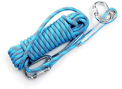 Outdoor Kletterseil 12mm Langlebiges Statikseil,Outdoor Kletterhilfsseil, Wandersicherheitsseil,Notabseilseil,Mit 2 Karabinern,10m/20m/30m/40m/50m Multifunktionales Sicherheitsseil ( Size : 30m )