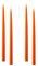 Kunstindustrien® Tapered Candles, Made in Denmark, 42 Colours Available, Dripless & Smokeless Dinner Candles, Solid Candles Long Burning 15 Hours, Unscented Candle Gift Set, 4pcs. 2.2 x 35cm (Orange)