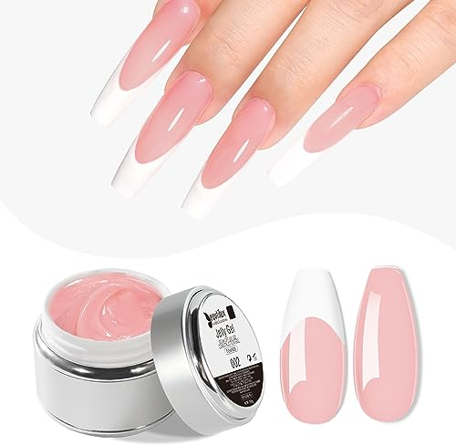 Beautilux Gel Construction Ongle UV, 50g Rose UV Jelly Gel Ongle pour Nail Extension, Non-auto Egalisant Building Nail(BYCJ55-02)
