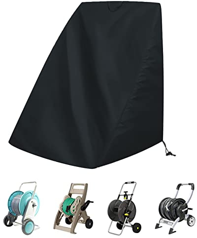 Abdeckung Für Garten Schlauchwagen Schlauchaufrolle, Wasser Staubdichte Abdeckung, für Garten Retractable Wasserschlauchtrommel Wasserdicht Staubdicht Gartenabdeckung Gartenschlauchwagen, Schwarz