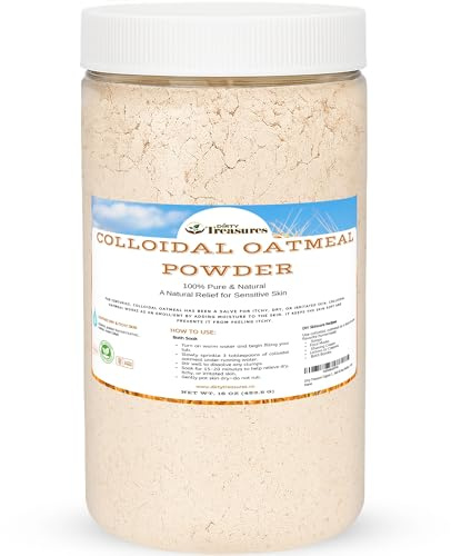 Dirty Treasures Colloidal Oatmeal Bath | Eczema & Itchy Skin Relief | Baby-Safe, 100% Natural, Fragrance-Free | 1 lb (16oz)