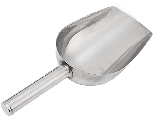 Pelle à nourriture en acier inoxydable avec long manche, pelle en métal adaptée pour chiens, chats, volailles et bétail