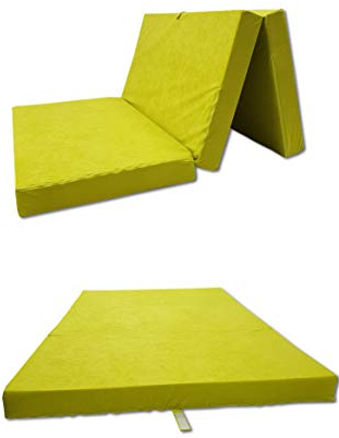 Odolplusz Klappmatratze kompatibel mit VW Caddy 3,4,5 | 3-teilige Faltmatratze | 120 x 200 cm | im Auto schlafen (Limette)