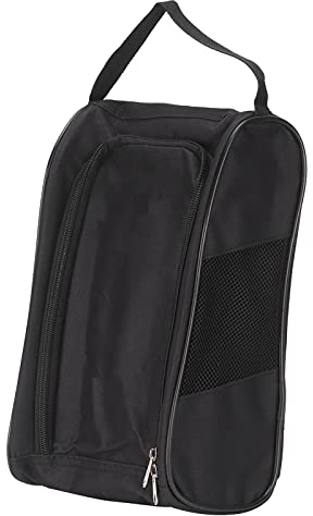 Alvinlite Schuhtasche,Tragbare Schuhbeutel, Schwarz Shoe Bag mit Reißverschlusstasche, Fußball Golf Trainer Schuhtaschen für Aufbewahrung, Reisen und Schule, 23 x 33 x 13cm