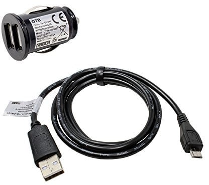 Car Charging set compatible with Nokia 2660 Flip, USB Cable, Car Charger Dual USB, 2100mA, auto-id