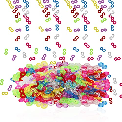 Bands S Clasps, 240Pcs Colorful S Clips for Rubber Bands, Band Connectors Refill Kit, DIY Bracelet and Jewelry Making Accessories for Kids and Crafters