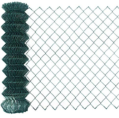 Garmix Maschendrahtzaun Gartenzaun Maschendraht Viereckgeflecht Grün 60x60mm 2,6mm (120 cm x 25 m)