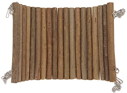 Kaninchen-Holzschaukel, Große Ruheplattform aus Natürlichem Holz Hamsterschaukel Hängematte Klettern mit Hängender Kette für Spatzen für Mäuse für Ratten (20 * 30 cm)