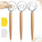 JNWYH Lot de 3 fouets danois professionnels en bois pour pâtisserie, gâteau, dessert avec grattoir en plastique
