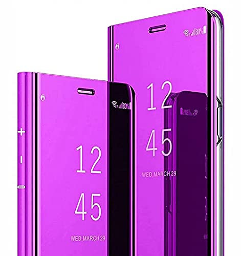 SEAHAI Coque pour Honor Magic 5 Lite 5G (Magic5 Lite), Élégant Mirror Smart View Standing Flip Etanche Ultra Mince Antichoc Anti-Rayures Coque Etui Housse - Violet