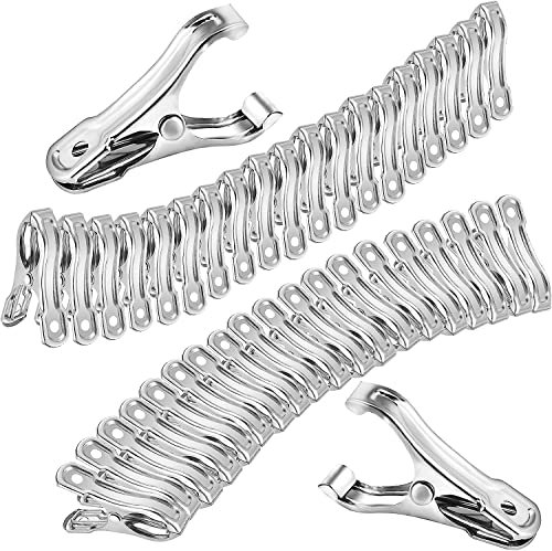 40 PCS Garden Clips, Greenhouse Clamps Made of Stainless Steel, Greenhouse Clips for Netting, Have a Strong Grip to Hold Down The Shade Cloth or Plant Cover on Garden Hoops or Greenhouse Hoops