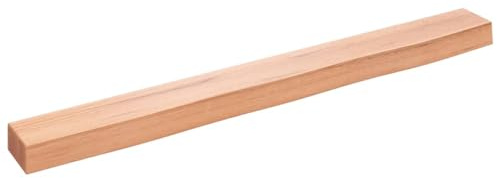vidaXL Wandregal, Holzregal Regal Handgefertigt mit Baumkante, Wandboard Regalbrett Deko, Bücherregal Hängeregal, Hellbraun 100x10x6cm Massivholz Eiche Behandelt