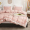 Sedefen Housse de Couette 140 x 200cm Rose Volants Romantique Parure de Lit Bohémien Microfibre Parure de Lit Ado Fille Adulte Housse Couette Avez 1 taie d'oreiller 65x65cm Avez Fermeture Éclair