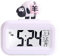 Kawaii Wecker, Cartoon-Digitaluhr, Niedlicher Cartoon-LED-Bildschirm, Desktop, Elektronischer Alarm, Daten, Zeitkalender, Temperaturuhr, Schweinchenform, Desktop-Uhr für Kinder(Weißes Schaf)