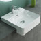 Mai & Mai Lavabo da Appoggio 42,5x42,5x12,5cm, Lavabo Incasso Lavandino Bagno Brüssel702 in Ceramica con Nano Rivestimenti inclusi, Bianco
