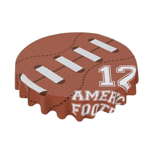 Horienteeon American Football Runde Tischdecke Fleckenresistenz Polyester Fußball Thema Party Tischdecke Touchdown Tischdecke für Geburtstagsparty Fußball Party Spiele Dekoration 152 cm