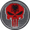 Biker Patches Länder Flaggen Aufnäher Biker Punisher Patch zum aufbügeln/aufnähen | Biker Kutte Applikation Flagge Aufbügler (Punisher Albanien - Patch)