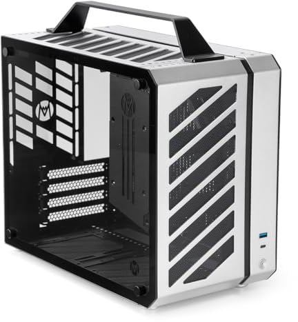 Mechanic Master Cool Cube Series C28 Matx/Itx Case/Alumium/Steel/Water-Cooling/Temered Glass Small Form Factor Computer Case(Moonlight Silver)