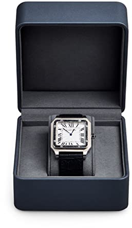 Papten Uhrenbox aus Leder, Uhren Geschenkbox Uhrenkasten Watch Box Uhren Aufbewahrungsbox mit Uhrenkissen (Dunkelgrau)