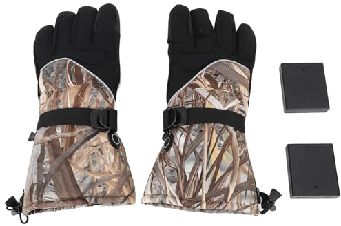 WOHPNLE Beheizte Handschuhe Für Die Jagd, 3-Gang-Winter-Heizhandschuhe Mit Batteriekasten, Verstellbarer Wasserdichter Handwärmer Mit Touchscreen Zum Skifahren