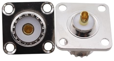TAODAN 2PCS Solder Connector SO239 UHF Female Chassis Connector Square Panel Mount Connector for CB Radios Antenna Switch Public Address Systems
