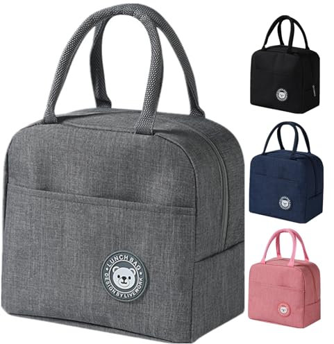 WUWYOUWL Sac à déjeuner isotherme mignon, sac à déjeuner réutilisable, étanche, pliable pour femmes, hommes, enfants et étudiants, voyage, pique-nique, école