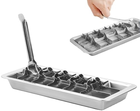 Stainless Steel Ice Cube Trays, Easy Release Ice Cube Tray, 18 Slot Metal Ice Cube Tray, Detachable Lever-Style Ice Cube Maker for Freezer