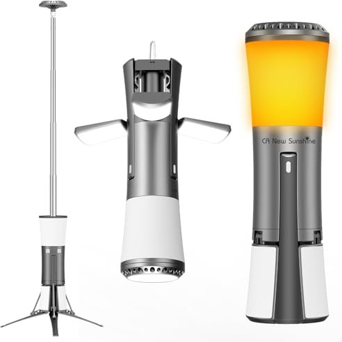 Rechargeable 18000mAh Camping Light with Stand , Telescopic Rechargeable Multifunction Lanterns 7500 Lumens LED Work Light Dimmable IPX7 Emergency Flashlight Emergency, Construction, Power Outages