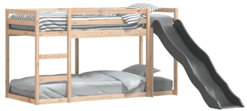 vidaXL Lit superposé avec Toboggan et échelle 80x200cm Bois pin Massif, lit Mezzanine, lit superposé pour Enfants, lit superposé Double