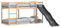 vidaXL Lit superposé avec Toboggan et échelle 80x200cm Bois pin Massif, lit Mezzanine, lit superposé pour Enfants, lit superposé Double